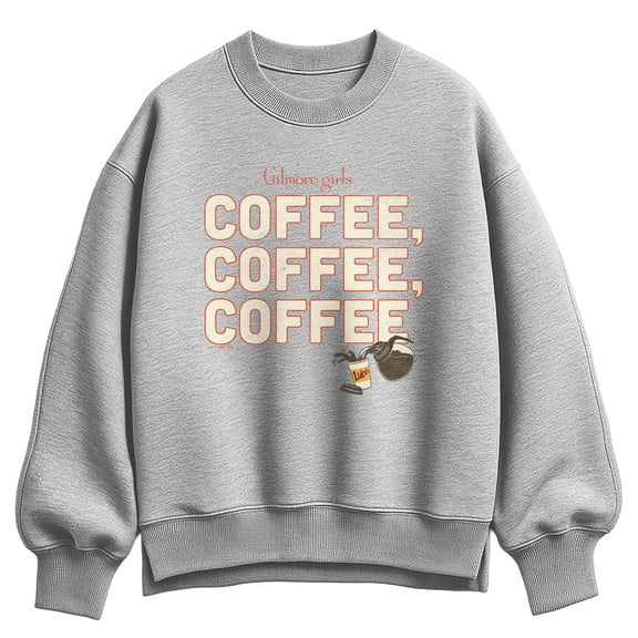 Gilmore Girls - Coffee, Coffee, Coffee Oversized Fleece Crew Sweatshirt