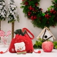 thumbnail image 4 of CuiLiyq Christmas Gift Bag, 9" x 7.5" Red Velvet Candy Bags with Drawstring Cord, Large Present Sack Bags for Xmas Present Toys Storage Bags Holiday Party Supply (Snowman), 4 of 6