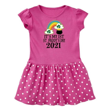 

Inktastic 2021 1st St Patricks Day Cute Childs Gift Baby Girl Dress