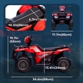 thumbnail image 3 of Aosom 12V Kids ATV 4 Wheeler Quad w/ Music LED Lights Treaded Tires, Red, 3 of 10