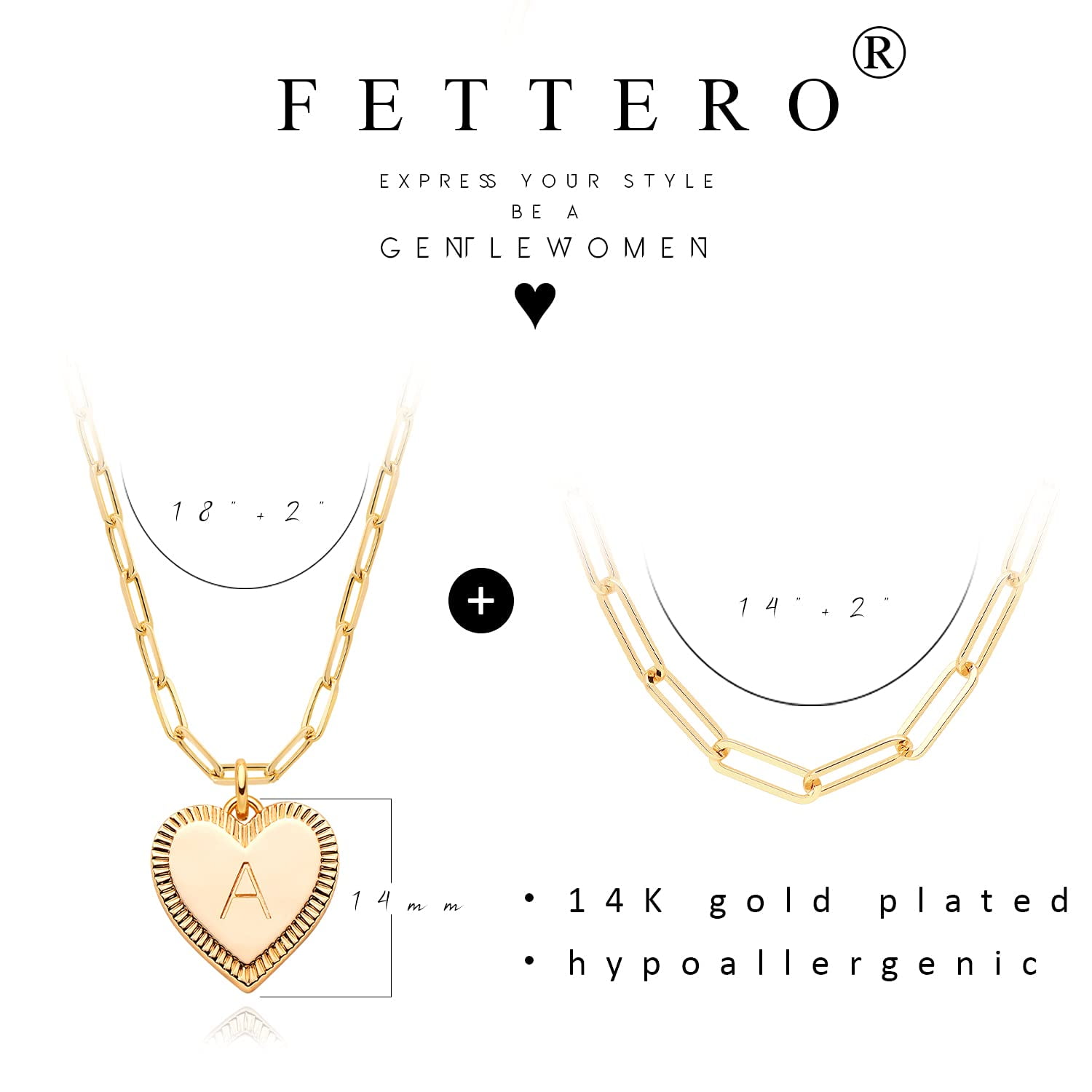 Fettero 14K Gold Plated Personalized 