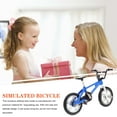 thumbnail image 3 of Homoyoyo Bicycle Decor Miniature Bicycle Model Blue Alloy 1Pcs for Photography Use, 3 of 5