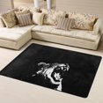 thumbnail image 1 of DouZhe Dangerous Lion King Face Pattern Area Rugs Non-Slip Machine Washable Floor Mat, Animal Style Carpet Doormat, 63 x 48 inches, 1 of 6