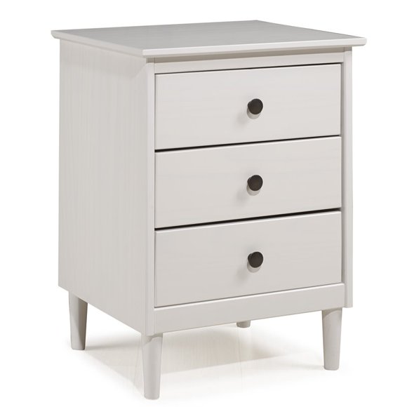 Pemberly Row 3 Drawer Nightstand in White