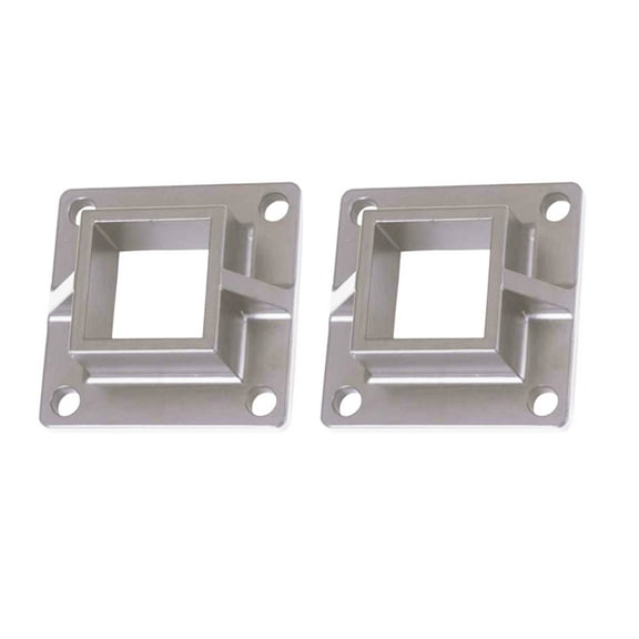 Two FLOOR MOUNT BRACKET 3" Square Aluminum Fence Posts NW6173H-MI