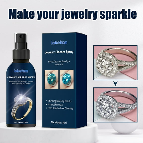 Amacok Gentle Jewelry Cleaner Solution Gold Earrings Diamond Rings Fine Jewelry Cleaner 50Ml