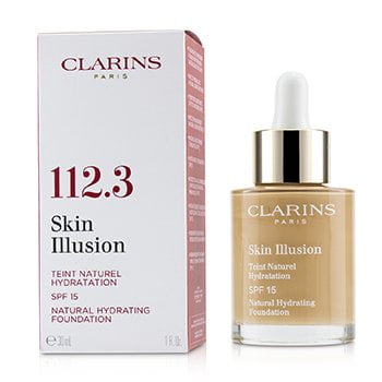 CLARINS 1 OZ SKIN ILLUSION FOUNDATION #112.3 SANDALWOOD