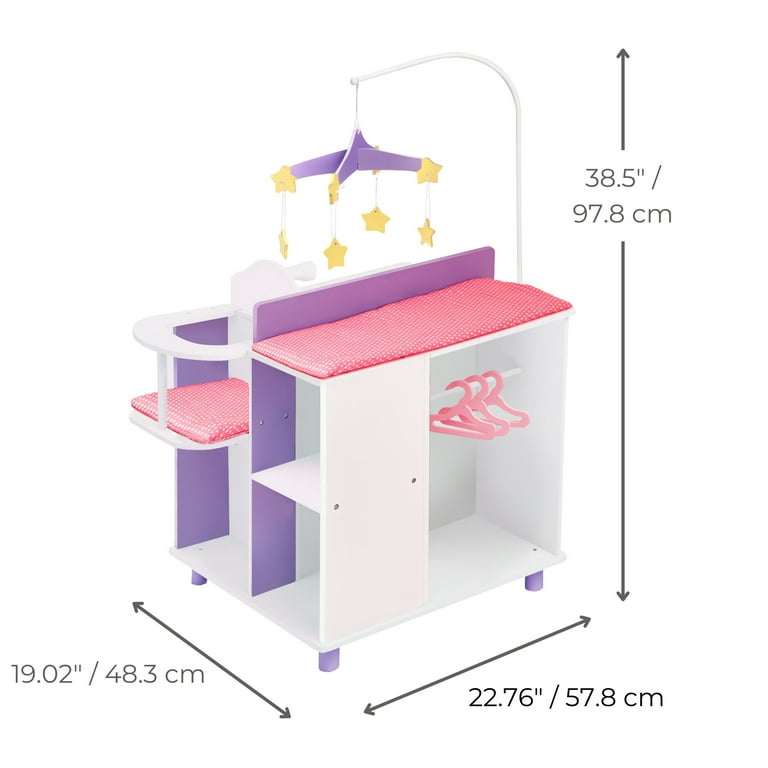 Olivia's Little World Two-Sided Wooden Baby Doll Changing Station