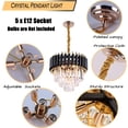 thumbnail image 5 of Modern Crystal Chandeliers 3-Tier Crystal Chandelier Light 15.7'' Black and Gold Pendant Light Fixtures Raindrop Flush Mount Chandelier for Living Room Kitchen Island Foyer E12x5 Lights, 5 of 8