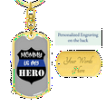 thumbnail image 3 of Police Mom Is My Hero Badge Stainless Steel or 18k Gold Premium Swivel Dog Tag Keychain, 3 of 10