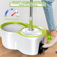 thumbnail image 2 of White Spin Mop Bucket System 360° Rotating Microfiber Floor Cleaning for Home and Office, 2 of 7