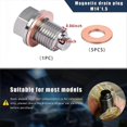 thumbnail image 2 of M14 x 1.5 Magnetic Oil Drain Plug, Sump Drain Nut Bolt, 2 of 5