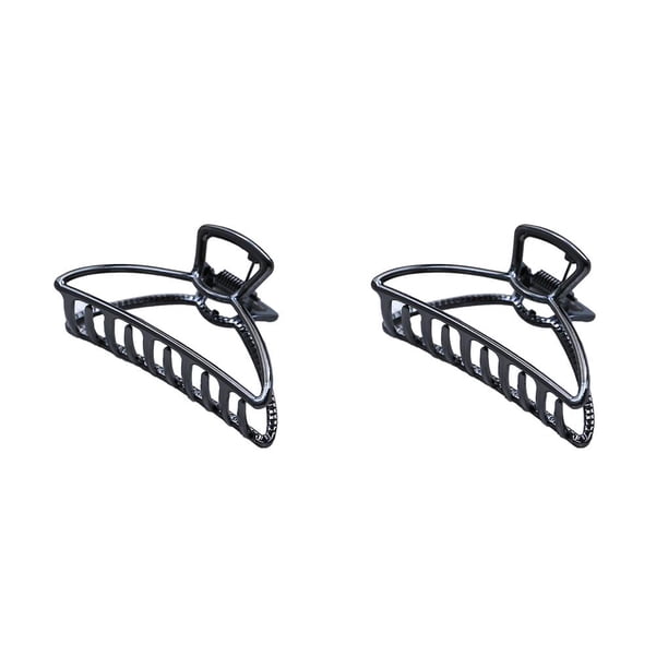 Sonducket Clips de garra de moda estilo Simple grande práctico estilo Simple pulpo resistente exquisito accesorios pasadores para mujeres Negro oscuro/Arco 2piezas Sonducket CBP220673