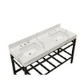 thumbnail image 2 of 61 in. Composite Stone Apron Vanity Top in Calacatta White with White Basins, 2 of 7