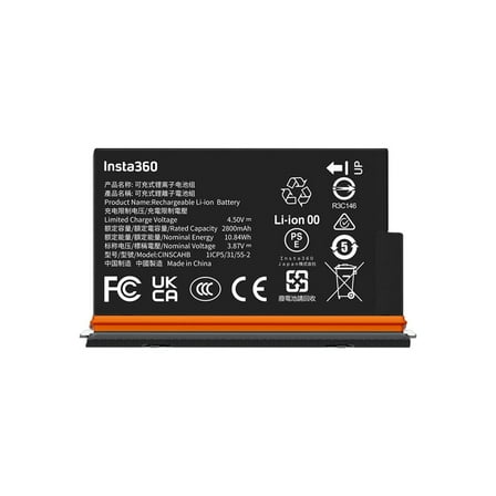 Insta360 2800mAh Rechargeable Ultra Battery for X5 Action Camera, Black