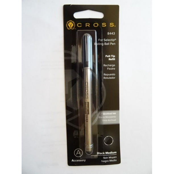 CROSS 8443 Refill for Selectip Porous Point Pens, Medium, Black Ink