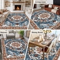 thumbnail image 5 of 5'x8' Area Rugs, Blue Bohemian Indoor Outdoor Area Rug for Living Room Bedroom, Retro Pattern Oriental Farmhouse Ethnic Washable Bathroom Rugs Kitchen Floor Carpet Mats Home Decor Aesthetic, 5 of 8
