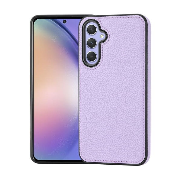 Allytech Slim Back Cover for Samsung Galaxy S23 FE 5G, Premium PU Leather Hybrid TPU Minimalist Lightweight Anti-Scratch Phone Case for Galaxy S23 FE - Purple