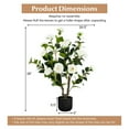 thumbnail image 2 of Resenkos Greenery Decor,38 Inch Artificial Camellia Tree Faux Flower Plant in Cement Pot-White, 2 of 7