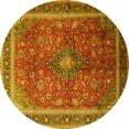 thumbnail image 1 of Ahgly Company Machine Washable Indoor Round Medallion Yellow Traditional Area Rugs, 6' Round, 1 of 4