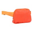 thumbnail image 2 of Riñonera de nailon con cinturón ajustable y bolsillos con cremallera para mujeres y adultos, impermeable, color naranja, 2 of 8