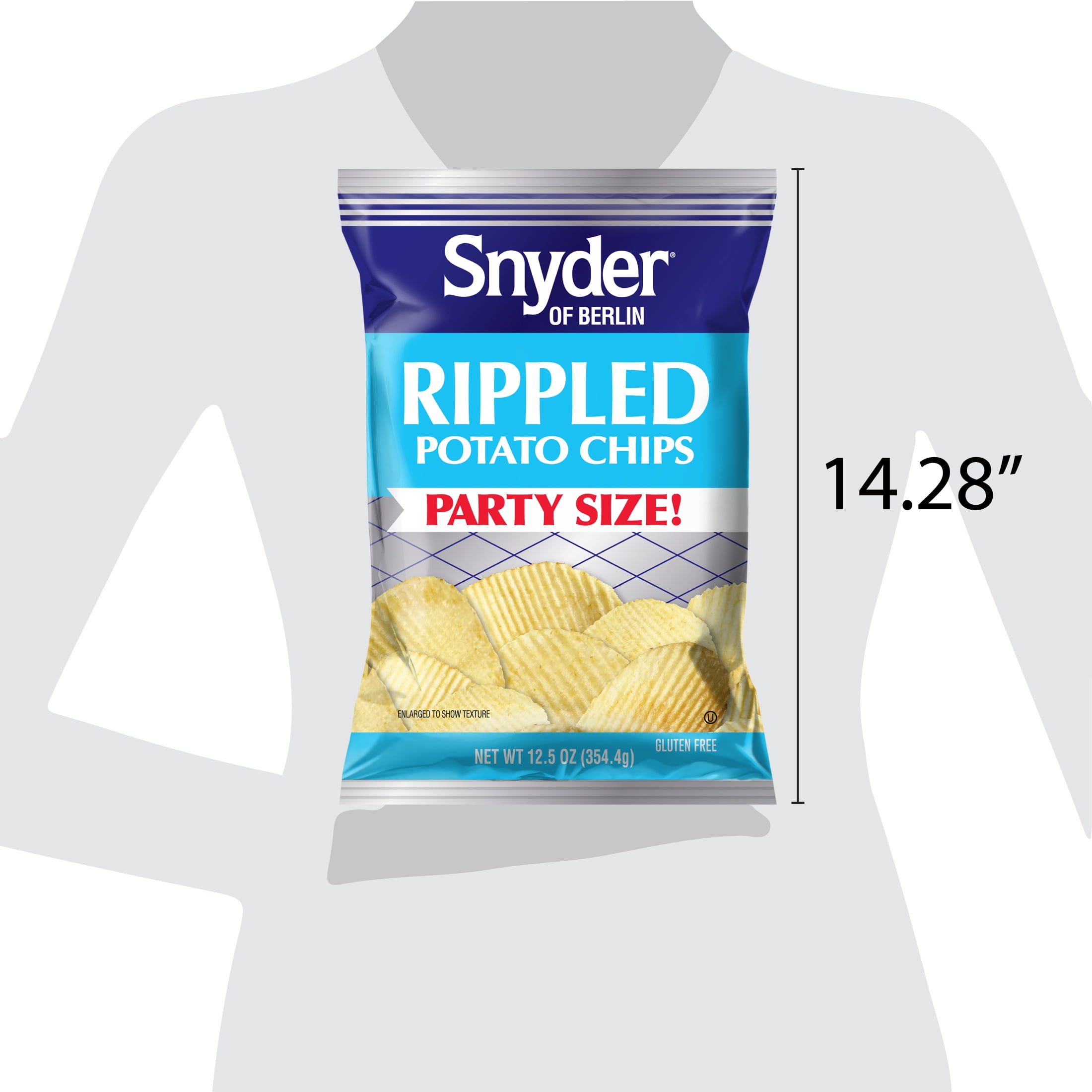 Snyder of Berlin Rippled Potato Chips, Gluten-Free, Party Size, 12.5 oz Bag