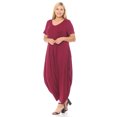 thumbnail image 3 of Pastel by Vivienne Women's Short Sleeve Harem Jumpsuit in Plus Size Wine X-Large, 3 of 4