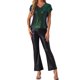 thumbnail image 2 of INSPIRAR CHIC Top Metálico Brillante para Mujeres, Blusa de Manga Corta con Cuello en V, Tops de Lentejuelas para Fiesta XL Verde Azul, 2 of 6