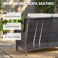 thumbnail image 4 of Giantfurnni Outdoor Wicker 3-Seater Deep Seat Rattan Sofa with Removable Cushion, Patio, Balcony, Deck Furniture, 4 of 9
