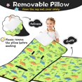 thumbnail image 3 of Green Dinosaurs Cacti Hearts Teens Toddler Nap Mat with Pillow, Sleeping Mat Bag for Preschool Daycare 50"x20", 3 of 6