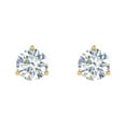 thumbnail image 3 of 1 Carat 4-Prong Set Diamond Stud Earrings in 14K Yellow Gold, 3 of 6