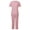 Pink, variant on BiZtdJrK Scrub 2 Piece Outfits for Women Short Sleeve V Neck Scrubs Tops and Pants Sets Stretch Nursing Uniform with Pockets Birthday Gift Gray L