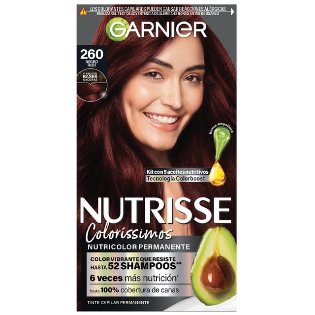 Tinte para cabello Garnier Nutrisse coloríssimos 260 negro rubí
