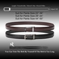 thumbnail image 4 of WERFORU Set of 2 Leather Ratchet Dress Belt for Men Perfect Fit Waist Size 22-50 inches with Automatic Buckle, 4 of 6