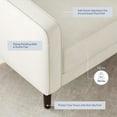 thumbnail image 3 of BELLEZE Mid-Century Modern Velvet Armchair - Valencia (White), 3 of 7