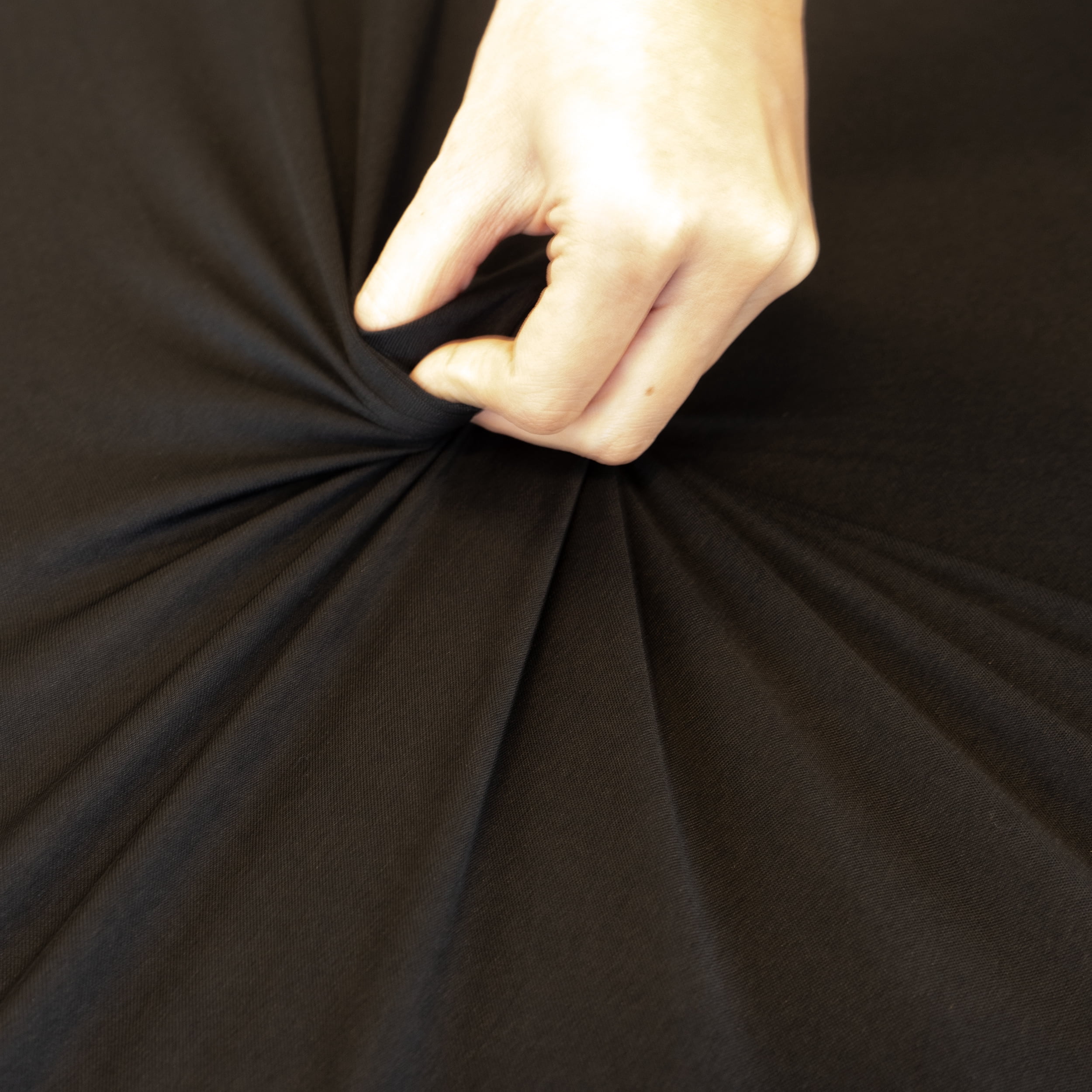 RTC Group Spandex Fitted Stretch Rectangular Tablecloth Table Cover 6 ft, 72 x 30, Black, 1 Pack