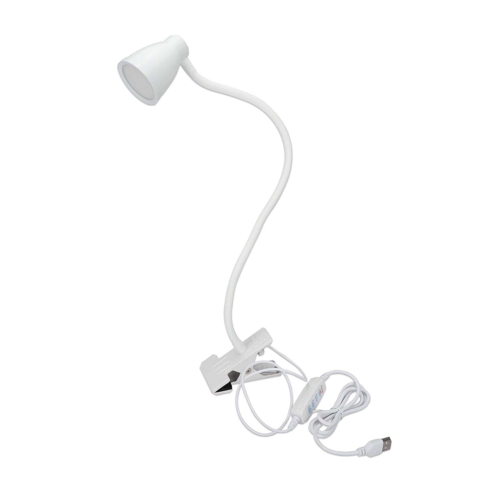 TSV Dimmable 3W LED USB Clip On Light Flexible Gooseneck Reading Lamp