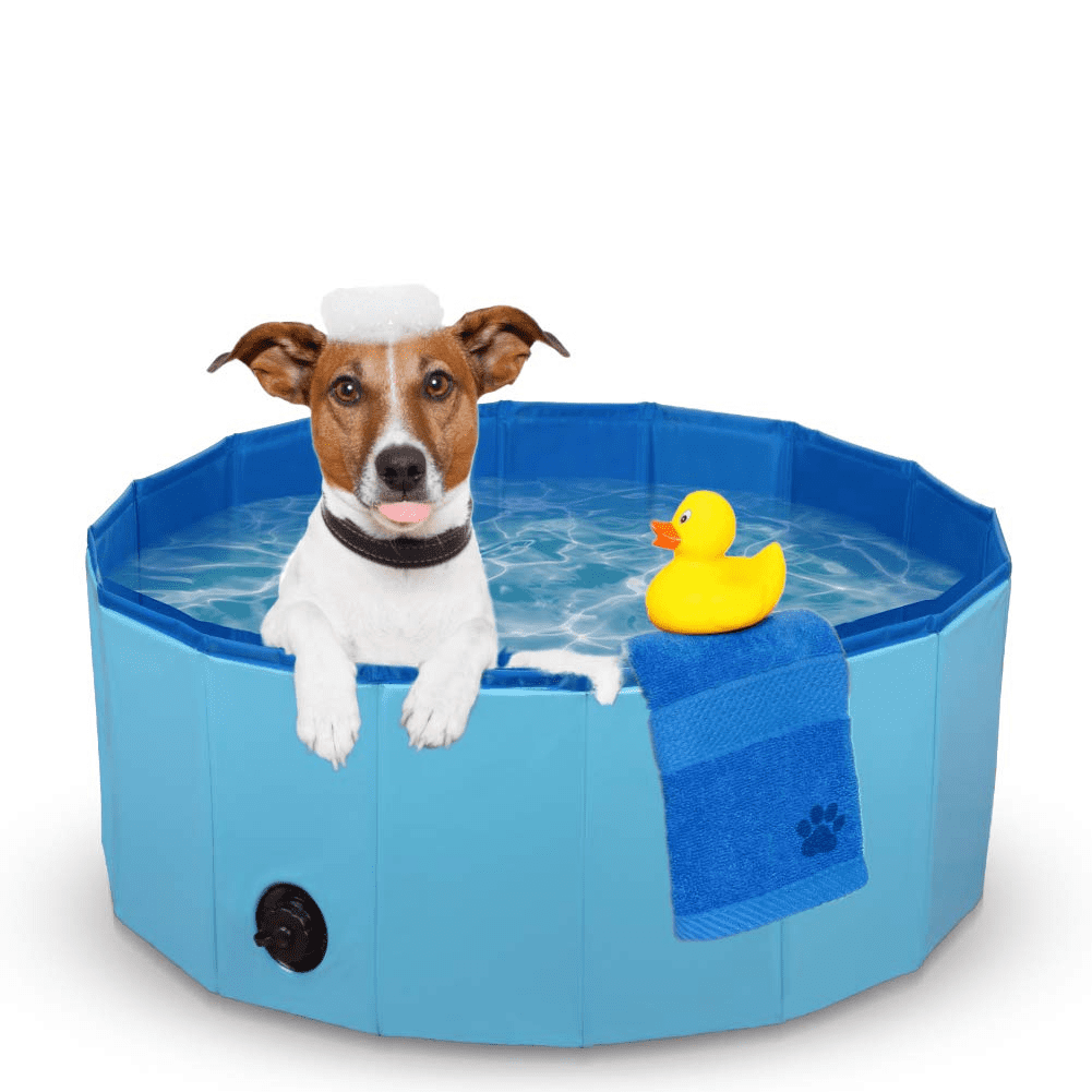 V-HANVER Dog Pool Pets Bathing Tub Plastic Wading Kiddie Pool for Medium and Large Dogs Kids 47 X 12 inch Portable Foldable Collapsible 