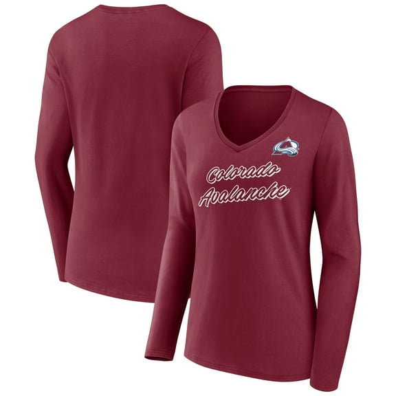 Women's Burgundy Colorado Avalanche Forge Long Sleeve V-Neck T-Shirt