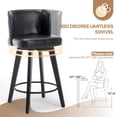 thumbnail image 4 of TEWLOSS Counter Height Bar Stools Set of 2, 27.5in Swivel PU Leather Bar Chairs with Curved Back for Kitchen Island, Black, 4 of 7