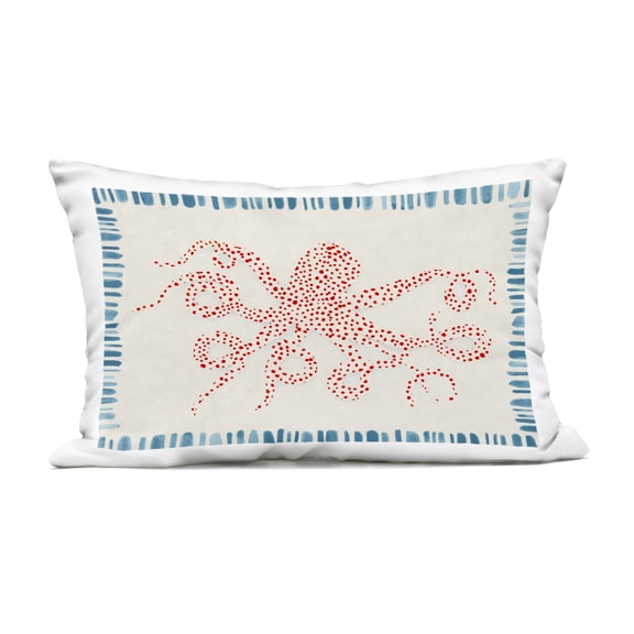 Stupell Industries Dotted Depths Octopus Outdoor Printed Pillow design by Hannah Dawson, 14 x 7 x 20