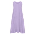 thumbnail image 5 of Giftesty Summer Dresses for Women Fashion Holiday Summer Solid Color Sleeveless Hollowed Out Party Midi Beach Dress, 5 of 5