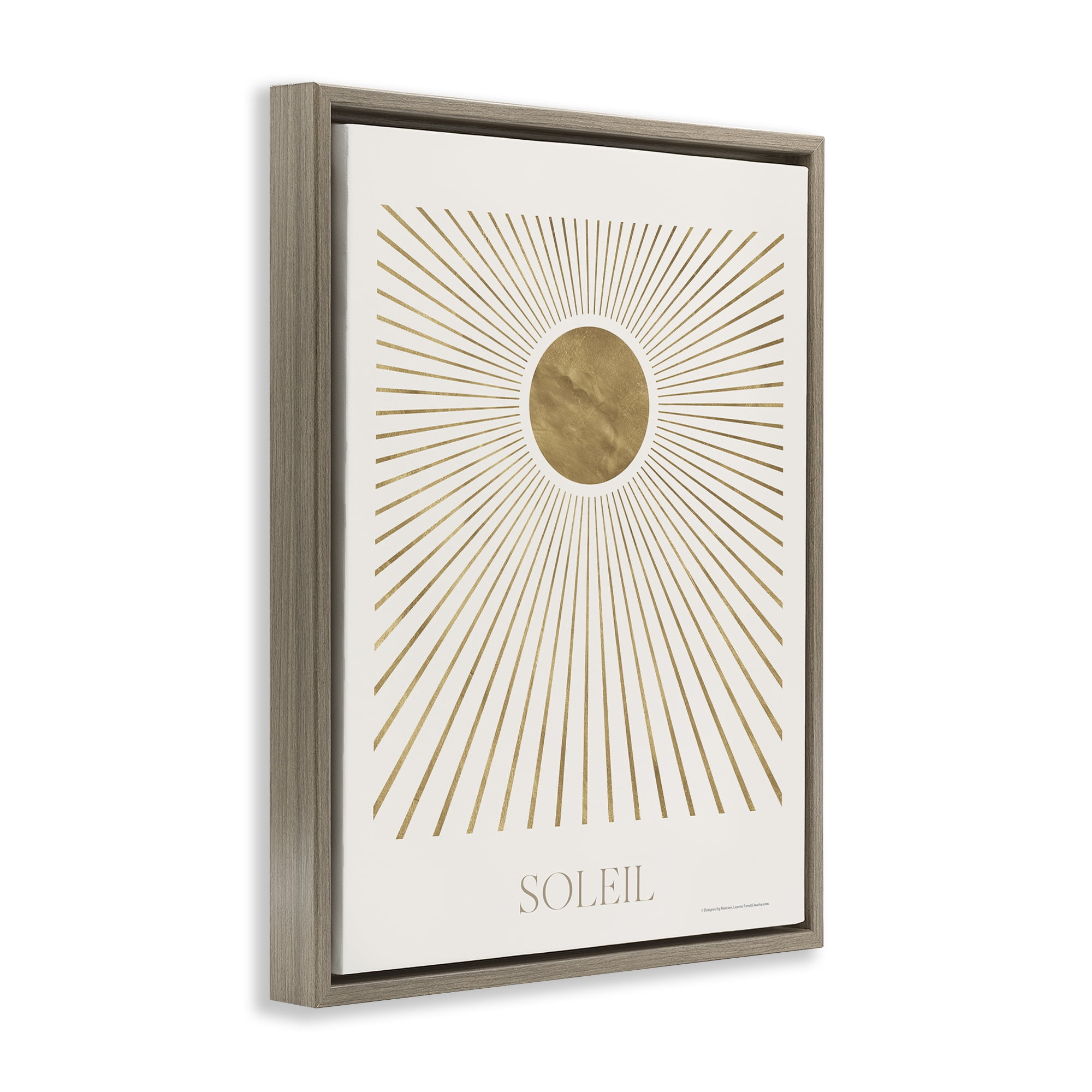 Stupell Industries Soleil Boho Sun Astrology & Stars Painting Brown Floater Framed Canvas Art Print Wall Art, 25 x 31