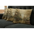 thumbnail image 2 of Ambesonne Retro Throw Pillow Cover 4 Pack, City Street View, 24", Sand Brown, 2 of 6