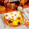 thumbnail image 6 of KQJQS Thanksgiving Paper Plates — 20 Pcs Disposable Tableware, 7 in Pumpkin & Maple Leaf Pattern, Eco-Friendly Food Grade Paper Plates for Fall Harvest Party, 6 of 6