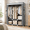 Grey-3 Row - 52'' Wide, variant on Portable Closet For Hanging Clothes 52 Inch Wide Wardrobe With Cover 6 Storshelves And 3 Rod Diameter 19mm Metal Pipe Sturdy Bedr