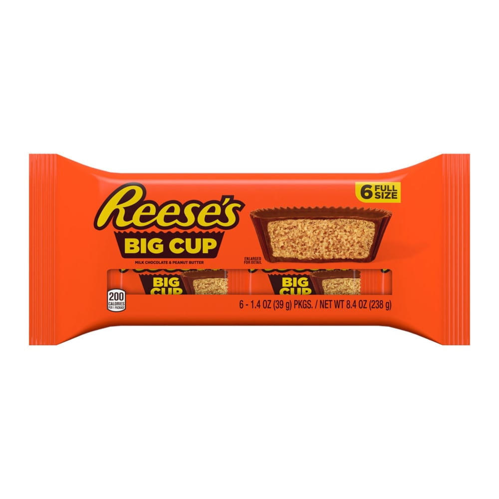 REESES Big Cup Milk Chocolate Peanut Butter Cups Candy Packs 1.4 oz - 5 Pack