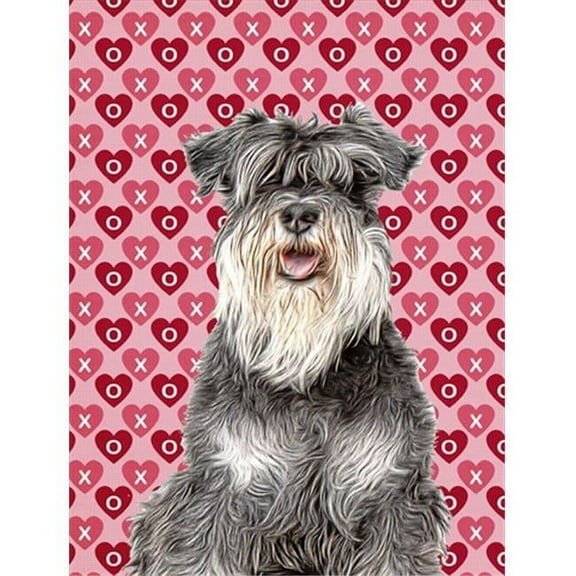 Hearts Love and Valentines Day Schnauzer Flag Garden Size