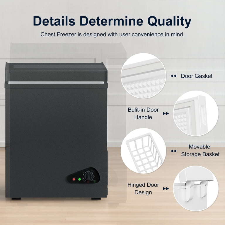 TABU, Chest Freezer, 7.0 Cu ft, Garage Ready Black - Walmart.com