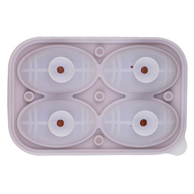 CSChome Ice Ball Maker Non-Easily Demoulding Ice Cube Funnel Design: DIY Silicone Basketball Rugby Shape Ice Sphere Kitchen Mold